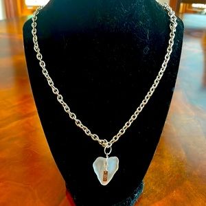 ULTRA rare heart shaped sea glass on silver chain (handmade).